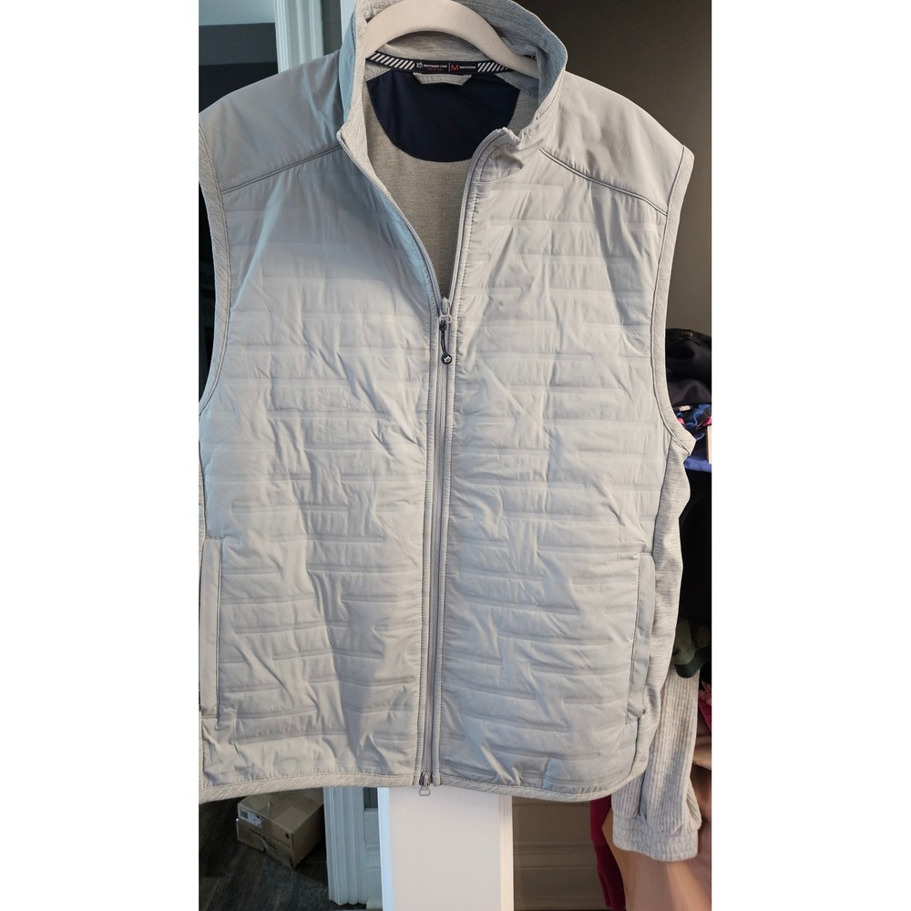 Sold Out in M Southern Tide Baybrook Heather Vest Mens Grey Quilted Hybrid Zip